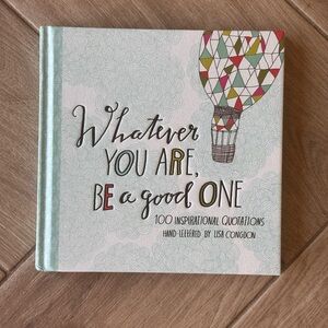 Inspirational Quotation Book with Colorful Hot Air Balloon